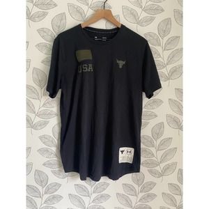 Under Armour Heat Gear USA Black T-shirt, Size L